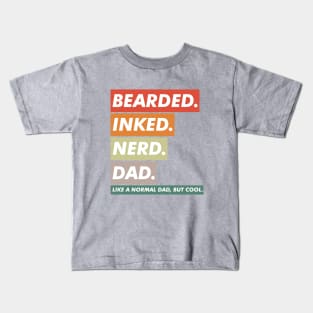 bearded inked nerd dad Kids T-Shirt